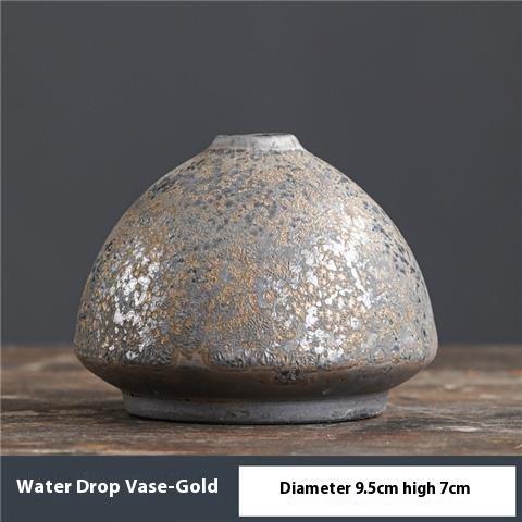

Japanese-style Small Vase Simple Arrangement of Dried Flowers Fake Flowers Tea Table Decoration Thick Ceramic Flower Device