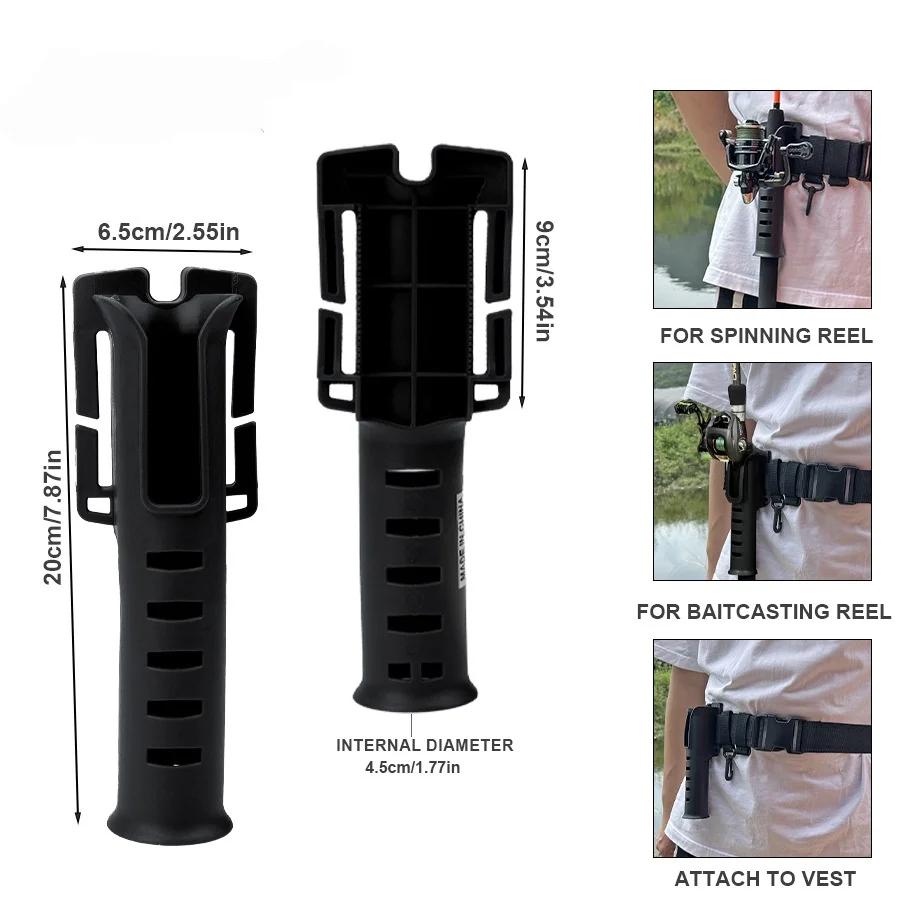 Fishing Rod Belt Holder Adjustable Wading Belt Lure Fishing Rod Insertion Hanging Buckle for Spinning Casting Fly Fishing