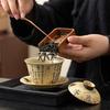 Chinesische Antike Keramik Gaiwan Handgemachte Teeschale Meister-Teetasse Haushalts-Teeschale Reise-Teegeschirr Teezeremonie Geschenke 110ml