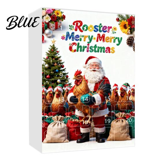 Children Christmas Calendar Windows Holiday Box Multifunctional 24-Day Countdown Chicken Advent with Easy-Open Decoration Family