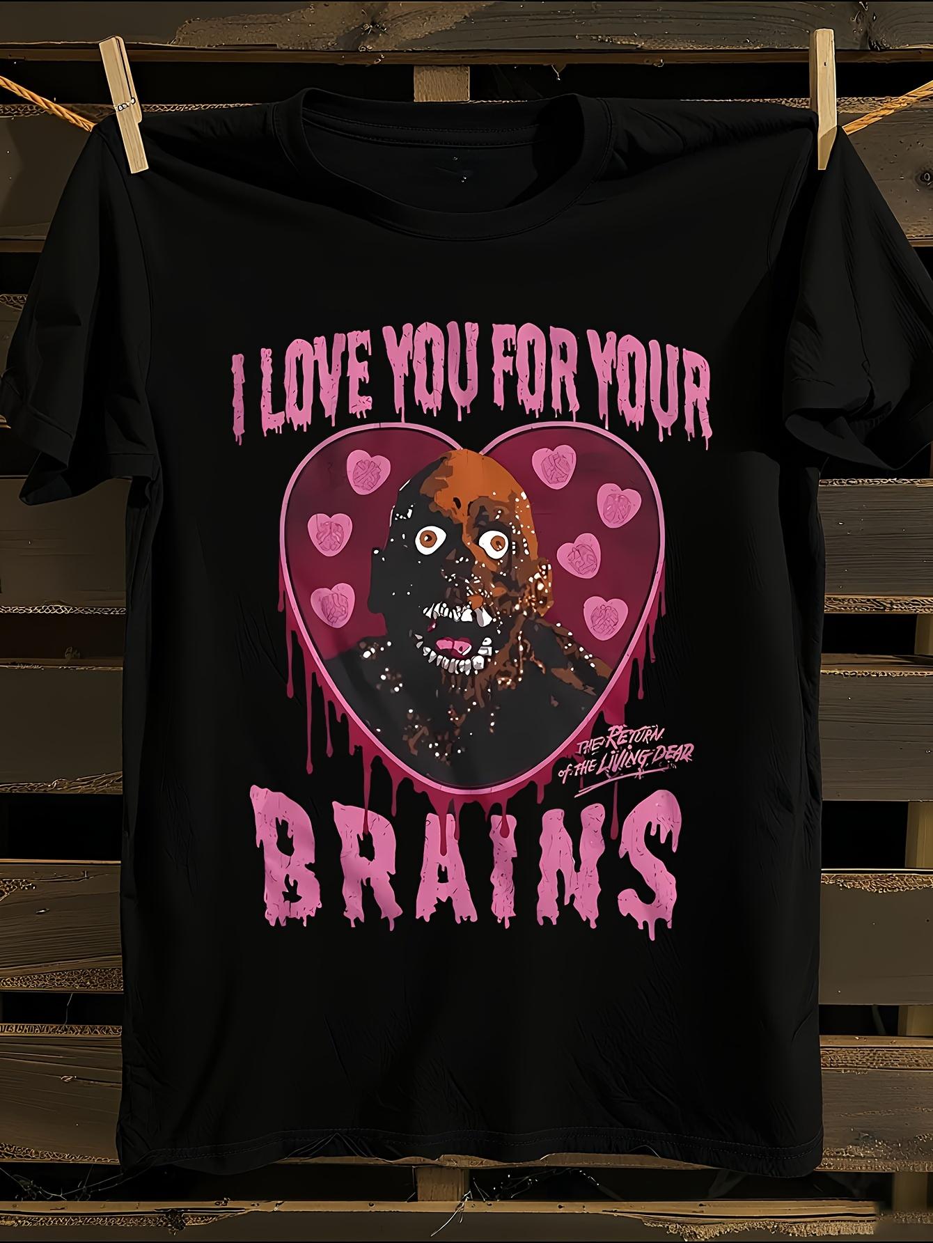 Love Your Brains Zombie Brain T-shirt L
