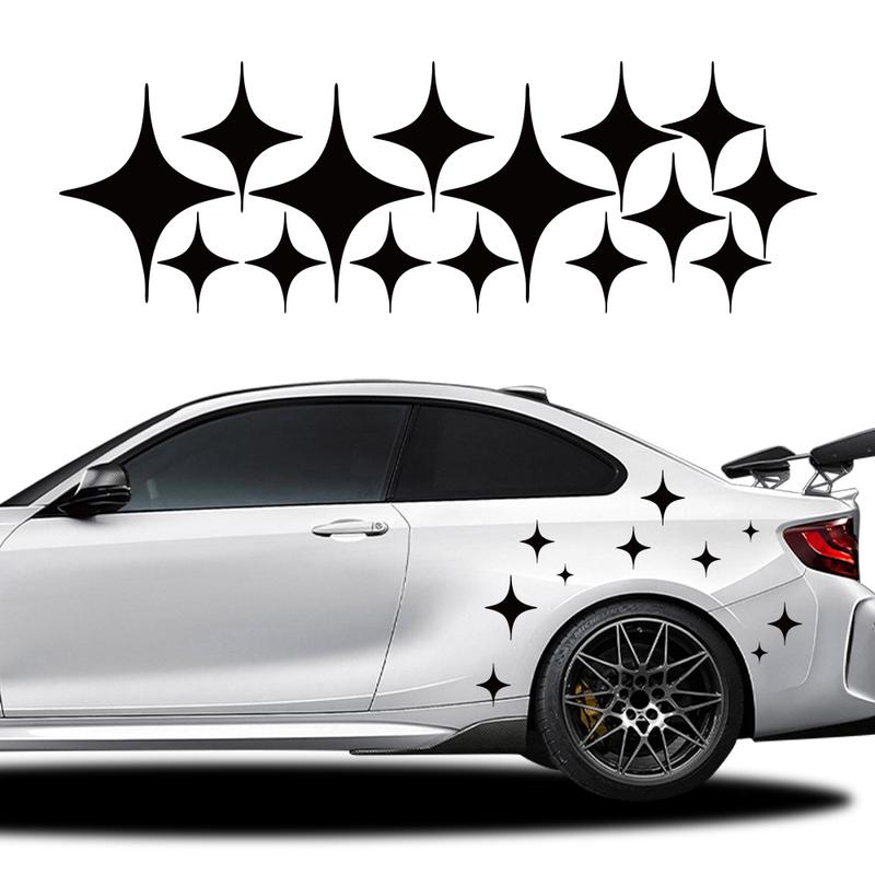 15 Piece Geometric Star Pattern Vinyl Sticker Car Body Side Decor Decals for Vehicles Suv Cars Pickup Truck Auto Accessories