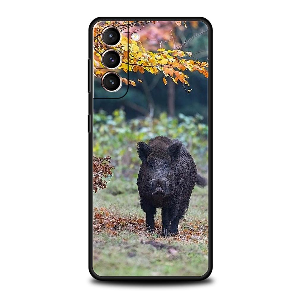 Animal Wild Boar Phone Case For Samsung Galaxy S25 S24 S23 S22 Ultra S20 S21 FE 5G S10 S9 Plus S10E Soft TPU Cover