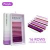 DIYDAY 16rows Colored Eyelashes 4 Colors in One Tray Multicolor False Mink Lashes Extension Neon Colored Fake Eyelash for Party