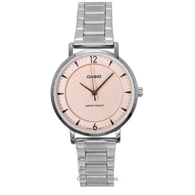 Standard Analog Stainless Steel Salmon Dial Quartz LTP-VT04D-4A Women's Watch
