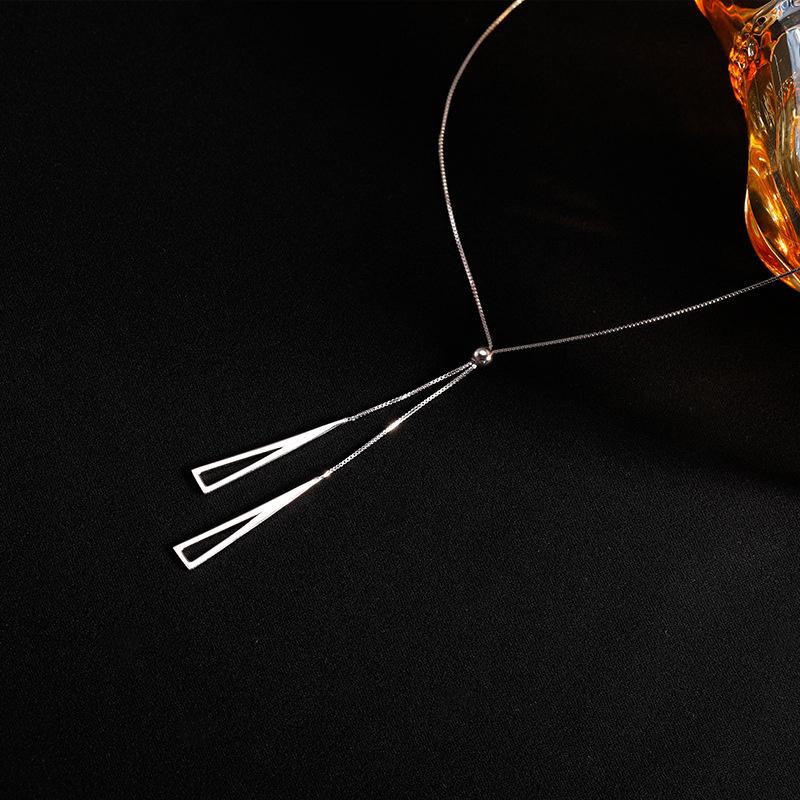 Trekantet geometrisk Justerbar Pull Pendant Halskjede Lang dusk genserkjede Y-formet Minimalistisk Elegant smykkegave