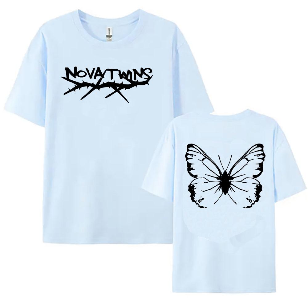 Nova Twins Music Group Print T-Shirt Baumwolle Kurzarm Damen T-Shirts Unisex Streetwear Grafikdruck T-Shirt Damen Kleidung