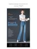 Women's Light Color High-Waisted Micro-Flare Jeans, Elastic and Slimming, Colored Thread, Plus Size, Ideal for Spring and Autumn