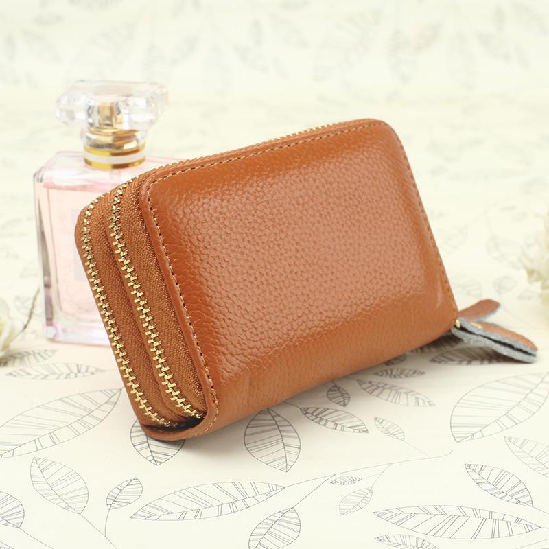 New lychee pattern fashion zipper card bag, women's card clip, credit card small change bag, one piece.