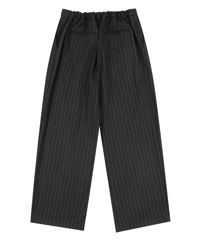PRAIRIE Striped Wide Slacks (Black)