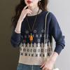 Short Sweater Women's Autumn and Winter Half Turtleneck Knitted Sweater Loose and Casual Long-sleeved Pullover