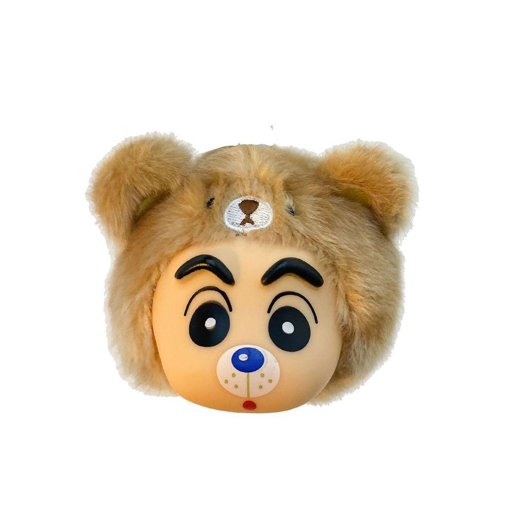 Crayon Shinchan Animal Head Keychain Plush Toy With Cartoon Design For Kids And Teens