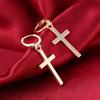 1Pair Modish Stylish Women Men Cross Pendant Cricle Earrings Tragus Cartilage Earrings Punk Giveaway Present Jewelry Gold Color Cool Engagement
