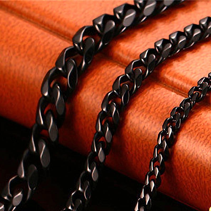 European & American Style Punk Hip-Hop Stainless Steel Cuban Chain Bracelet - Simple Six-Sided Polished Titanium Design