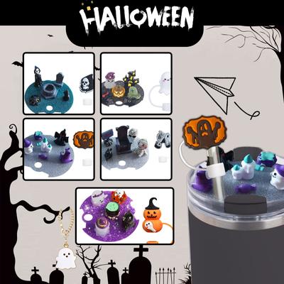 Cup Lid Fixed Nameplate 40OZ Micro L Decoration With 10mm Silicone Straw Cover, HalloweenDIY Lid Label Cup Lid Straw Cover, Suitable For 40oz