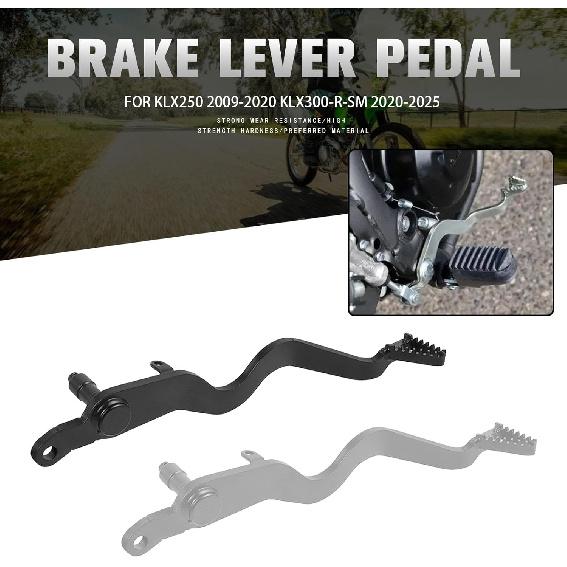Rear Brake Lever for KLX300 KLX300R KLX300SM 2020-2025, KLX250 2009-2020, Motorcycle Foot Brake Pedal Compatible with Kawasaki (Black)