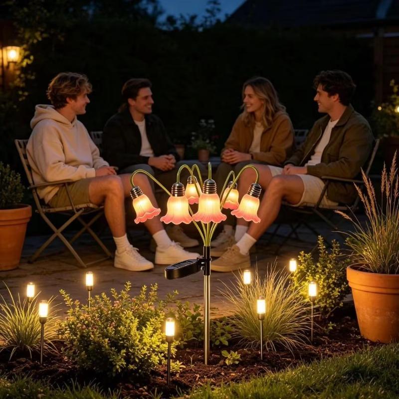 Solar Bluebell Flower Ground Plug Light, Waterproof Outdoor LED Garden Landscape Decorative Lamp, Yard Ambient Lighting