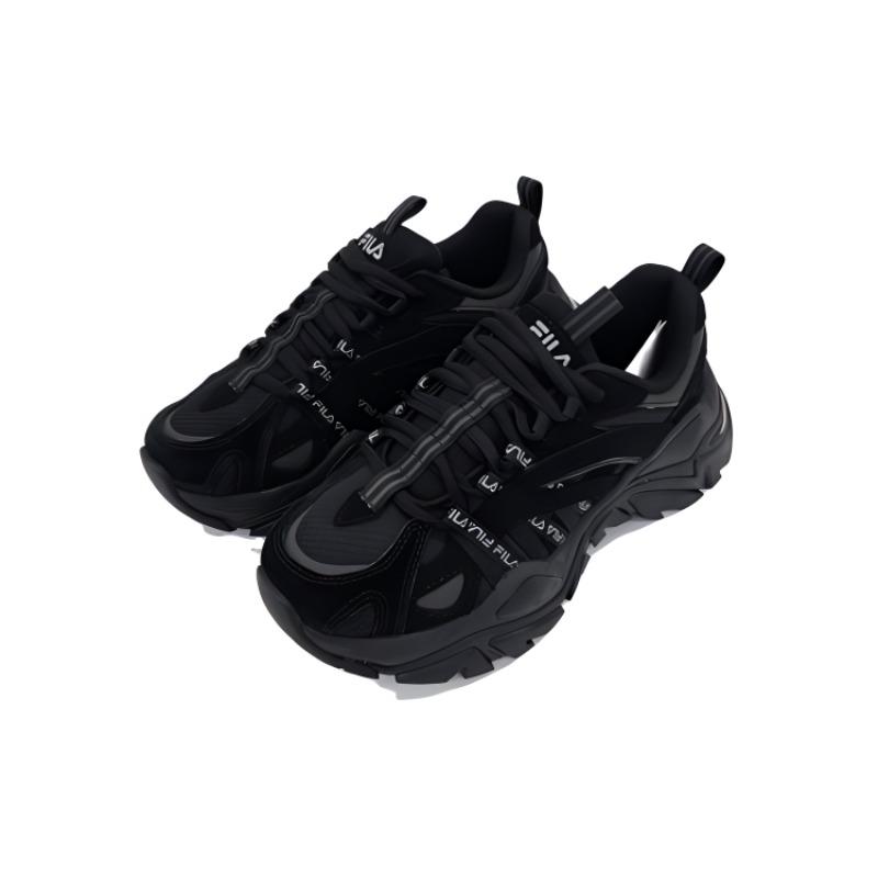 FILA Leather Low top Casual Running Shoes Unisex Black 1RM02723F_001