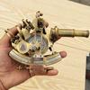 12.5 Cm Brass Sextant Compass with Wooden Box Solid Nautical Sailing Maritime Marine Navy Functional Gift Decoration Christmas