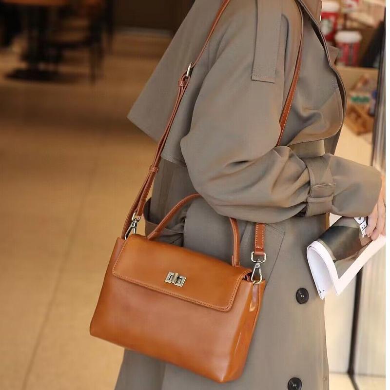 Frühling/Sommer 2025 Damen Handtasche aus Vollnarben-Rindsleder - Großes Fassungsvermögen, vielseitig & modisch.