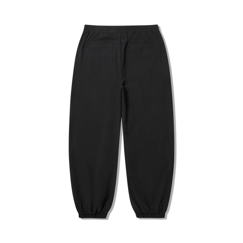 Li Ning X Jackie Chan Collaboration Kung Fu Series Solid Color Mid-Rise Comfortable Breathable Tapered Knit Sports Pants Men Bottoms Black AYKU795-1