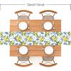Lemon and Blue Floral Table Runner, Seasonal Kitchen Dining Table Decoration for Home Party Birthday Wedding Decor 72 x 13 inches, White