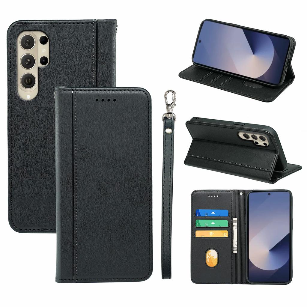 HX01 Für Samsung Galaxy S25 Ultra Brieftasche Hülle Magnetverschluss PU Leder Handyhülle
