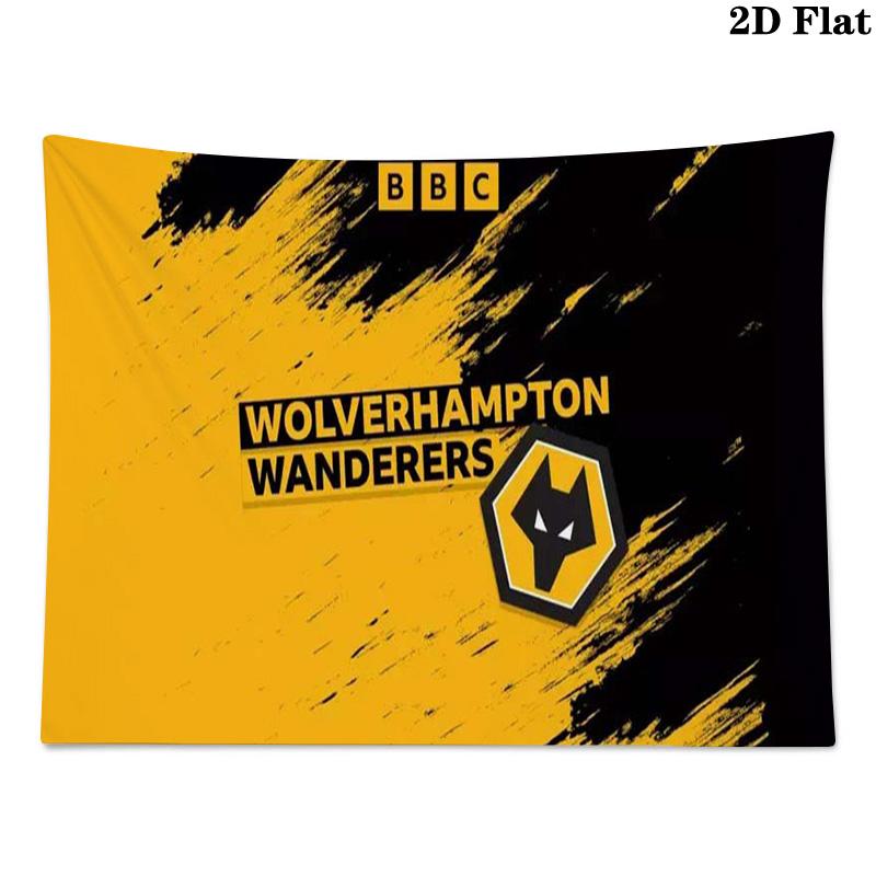 Wolverhampton Wanderers Wandteppich Ästhetisches Wandbehang Gedruckter Stoffdecke Dekorative Wandteppiche für Schlafzimmer Wohnzimmer Heimdekoration