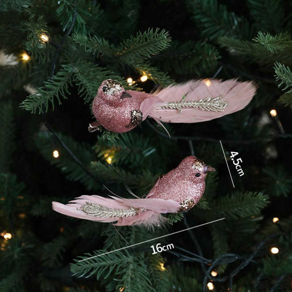 Ornement d'Oiseaux de Noël en Mousse Colorée Oiseaux Artificiels Décoration d'Arbre de Noël Pendentif d'Oiseau Simulé Fait Main Noël