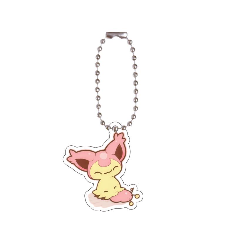 Anime Acrylic Key Ring for Brionne Alolan Meowth Pumpkaboo Chimchar Espurr Piplup Q Version Self-Made Acrylic Key Chain Pendant