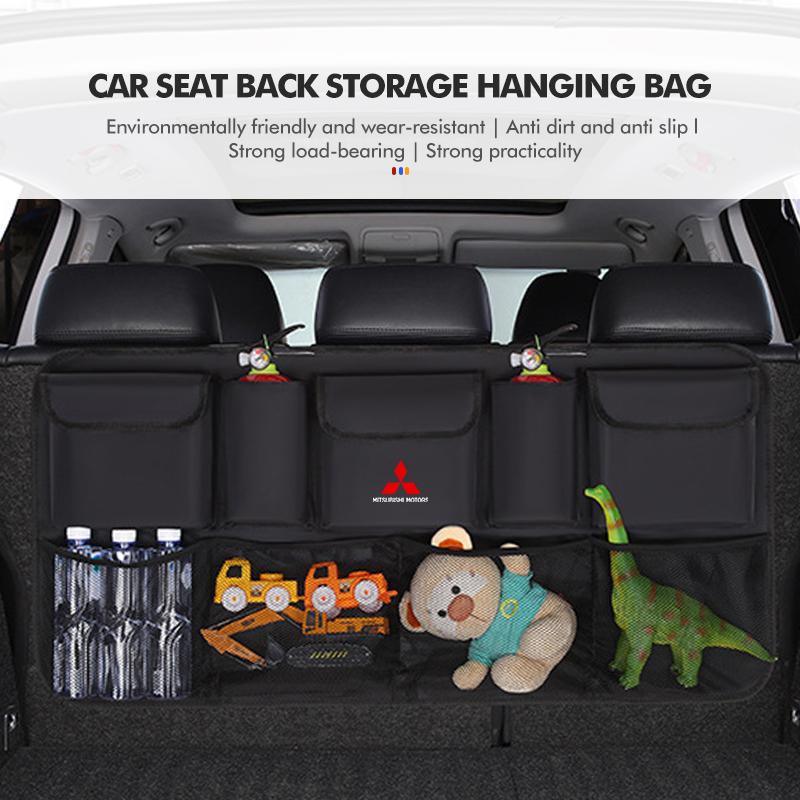 dnsh2 For Mitsubishi Oxford Cloth Multi-Pocket Car Trunk Organizer Storage Bags Auto Accessories Lancer ASX Pajero Mirage Attrage