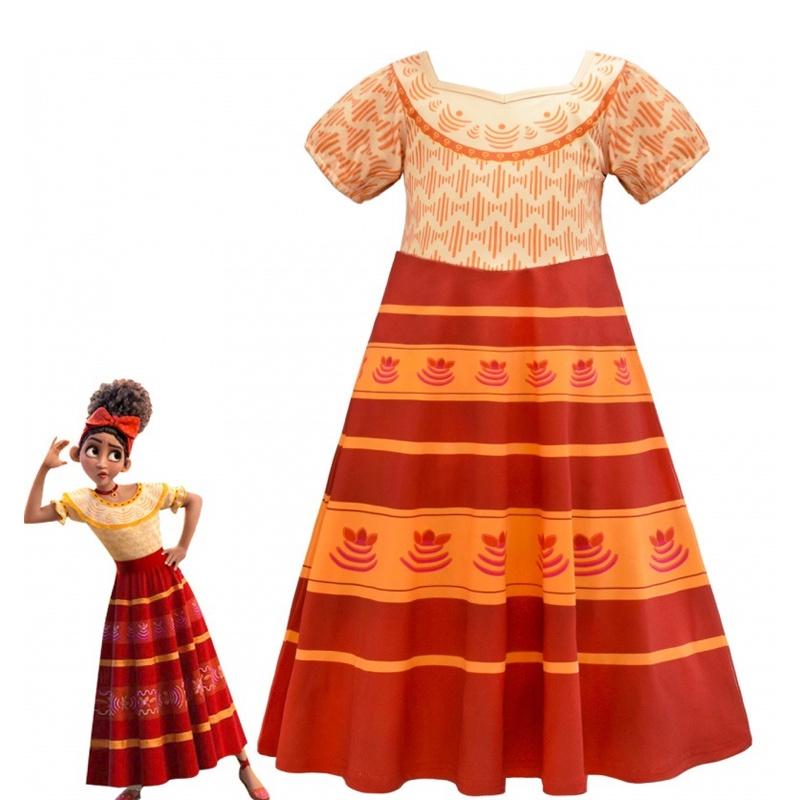 Vibrant Encanto Princess Dress For Girls Perfect For Parties And Cosplay