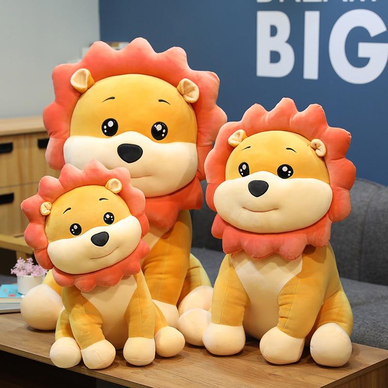 Cute Sun Flower Happy Lion Plush Toys Cute Stuffed Animal Lion Hug Doll for Kids Baby Lovely Cartoon Christmas Gift