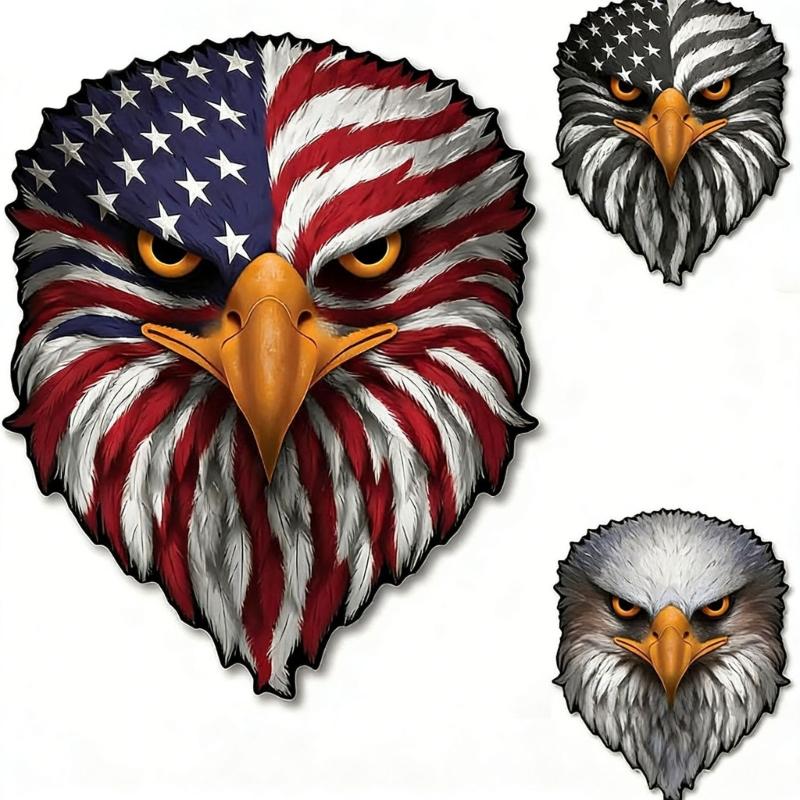 Strong Reflective Patriotic Bird & Flag Sticker Eye Catching Vehicle Sticker for Auto Laptop Coolers Bottle Gift