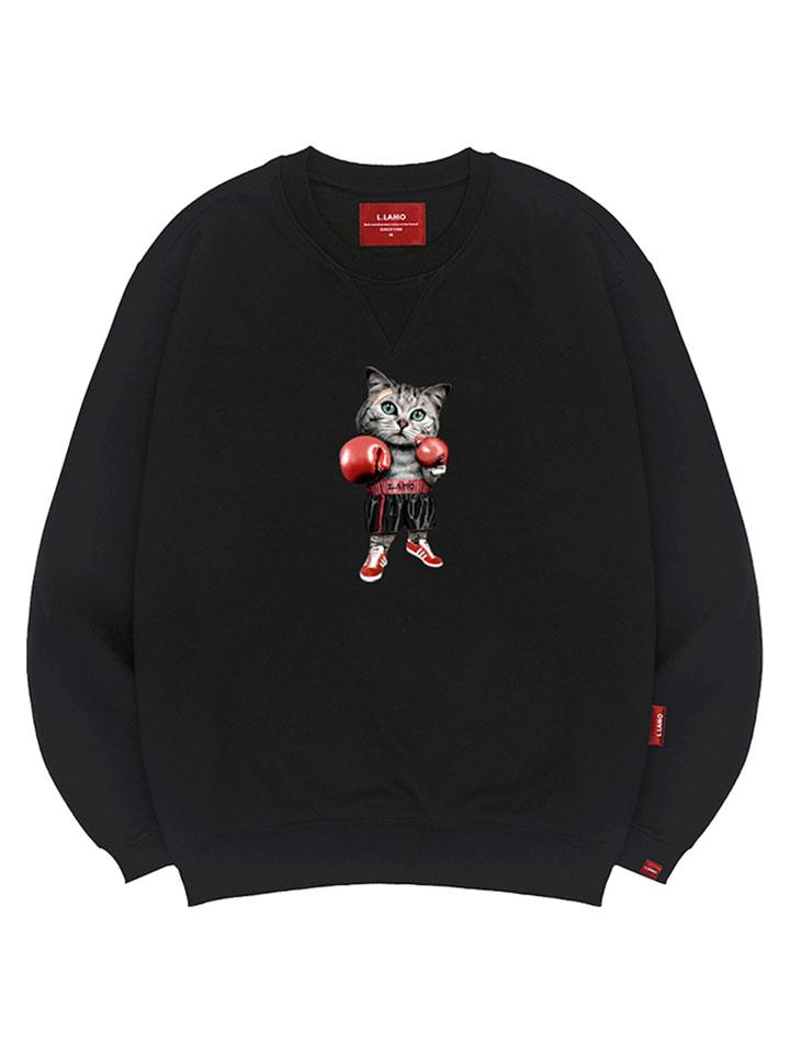 Ellamo Boxing Cat Sweatshirt Unisex Plus Size S~4Xl (Type B)