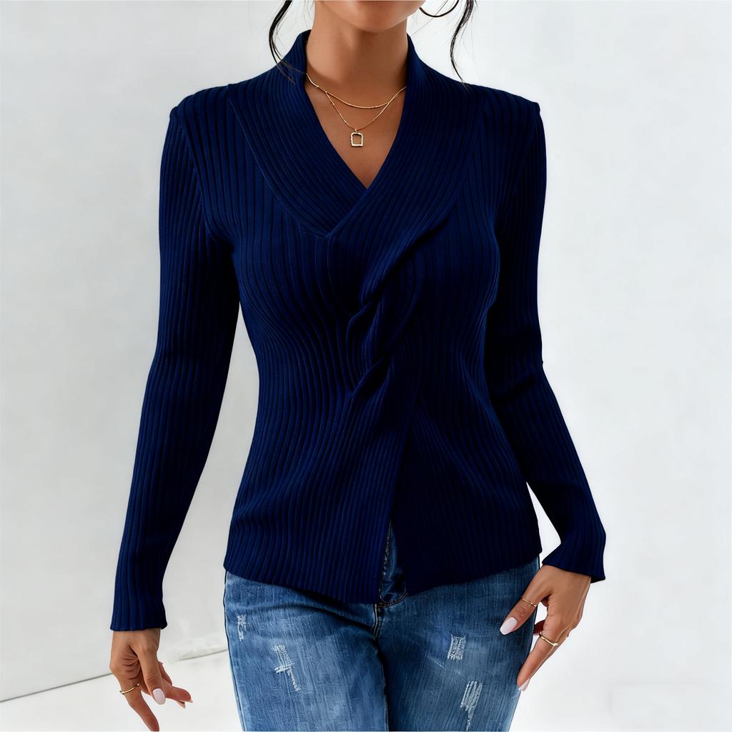 Women's Casual Round Neck Colorblock Pullover Sweater Loose Casual Long Sleeve Contrast Color Top