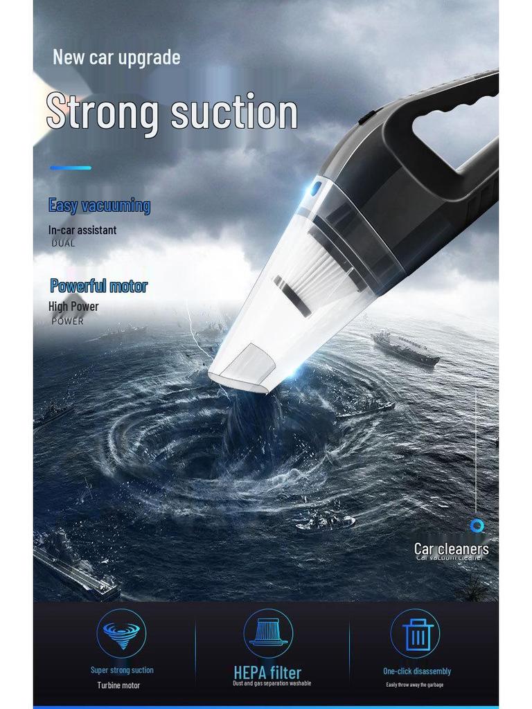 Haipa High-Power Car Vacuum Cleaner: Wet/Dry Use, Strong Suction for Car & Home
