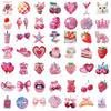 50PCS Rose Pink Sticker Skateboard Landscape Creative Fun for DIY Laptop Luggage Coffee Waterproof Harajuku Painting Sticker