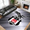 Tappeto Antiscivolo in Velluto di Cristallo, Tappeto con Design Besiktas per Interni Soggiorno Camera da Letto Decorazione Casa