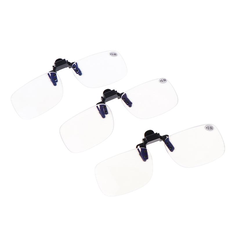 Ultra-Light Clip Presbyopic Glasses Rimless Flip Up Down Reading Glasses With Clip Optical Lenses Magnifying Glasses For Reading