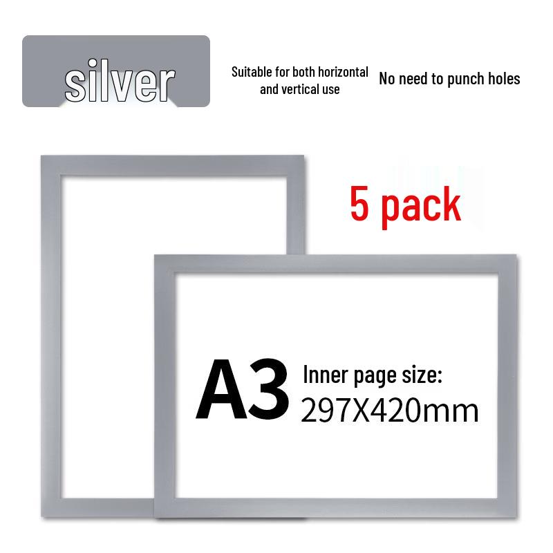 Magnetic A3 Transparent File Folders (5-Pack)