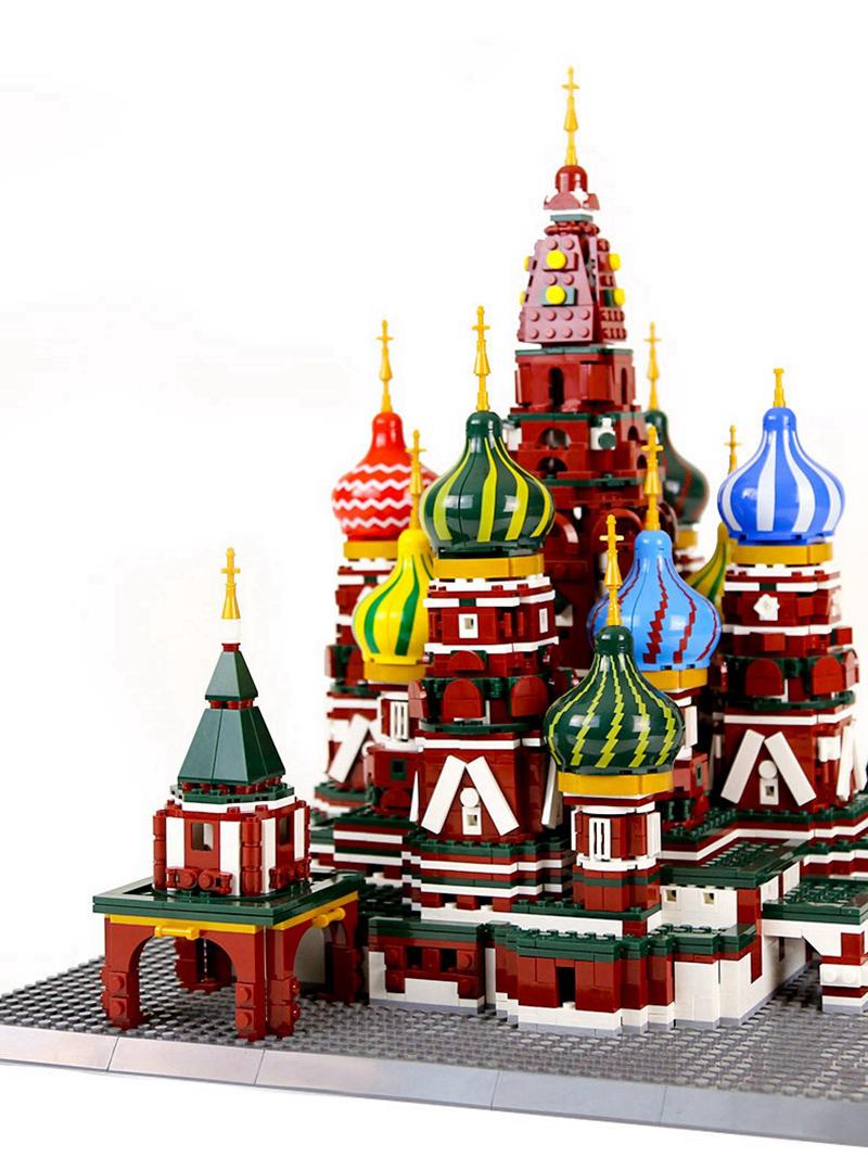 

Wange 6213 известная архитектурная серия Модель собора Василия Блаженного Набор строительных блоков Классический MOC StreetView House Toys