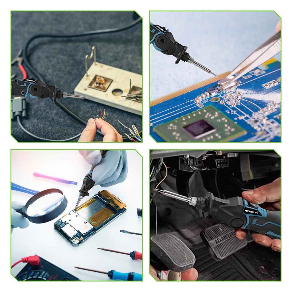 Newbeny 30W Electric Soldering Iron Gun Welder Hot Air Gun Heating Welding Machine 400℃ Adjustable Temperature For 12V Battery