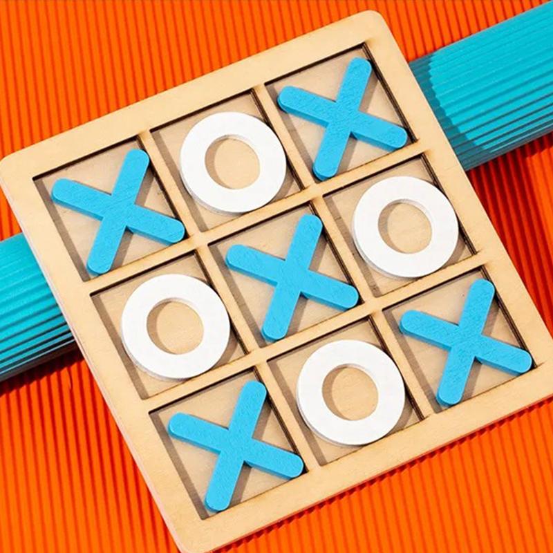 

Монтессори интерактивная деревянная настольная детская игра XO крестики-нолики шахматы забавная развивающая интеллектуальная обучающая игрушка головоломки 3D лабиринт синий