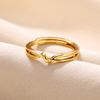 Geknoteter dünner Ring Damen Paar Einfaches Temperament Hand Goldfarbe Verstellbare Fingerringe Schmuckzubehör Allergie verhindern