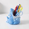 Cartoon Shark Pen Holder Creative Stationery Storage Box Study Room Resin Pen Holder  School