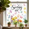 Spring Floral Butterfly Glass Sticker Film for Bedroom, Bathroom, Living Room, Balcony and Window Decoration