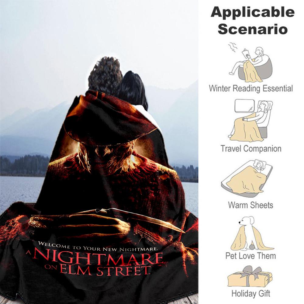 nightmare elm street freddy - Throw Blanket, Soft Bedding Cover, Flannel Blankets, Living Room, Travel, Camping,All Seasons Use98