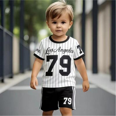 Kleinkind Jungen Los Angeles 79 Aufdruck 2-teiliges Outfit, Sommer Sportkleidung für Kinder, Perfekt für Spielkleidung & Draußen