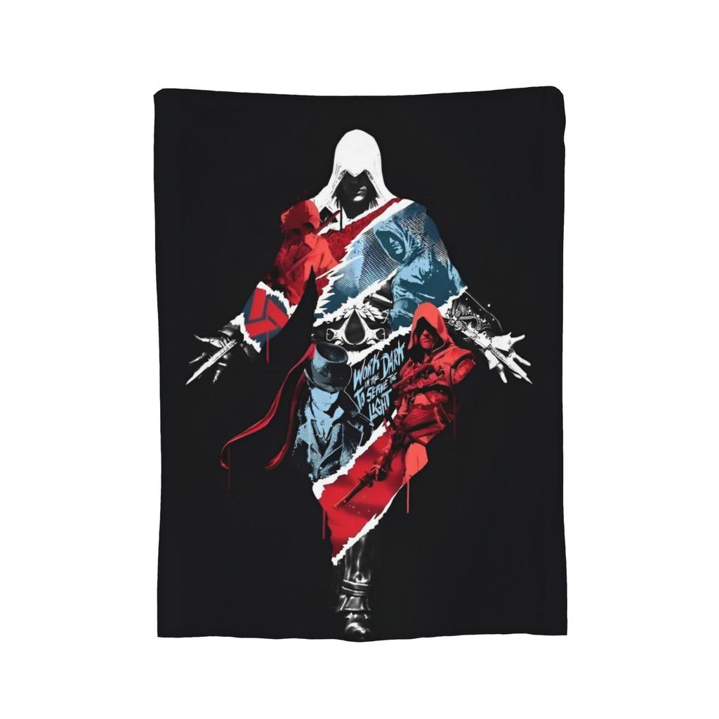 A-Assassins C-Creeds Blankets Coral Fleece Plush Breathable Lightweight Thin Throw Blanket for Bed Travel Bedding Throws